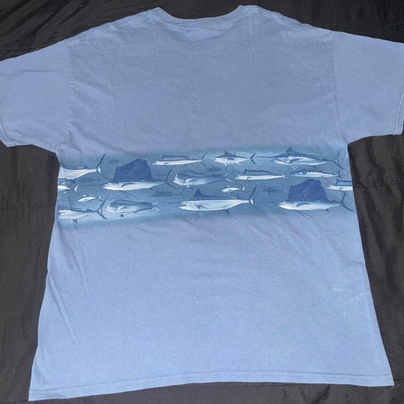 Vintage Y2k Aop Naples Florida Fishing Tshirt Large - Picture 4 of 4